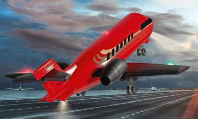 Lodër avion biznesi Siku Business Aircraft, me drita LED, i kuq
