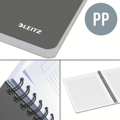 Fletore Leitz Office Twin Wire, A4, me katrorë, gri