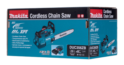 Sharrë me zinxhir Makita DUC356ZB, 2 x 18V, shufër 35 cm, blu e zezë