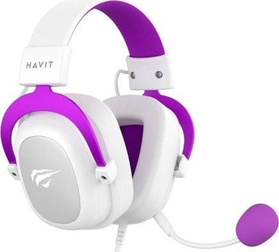 Kufje gaming Havit H2002d, stereo, me mikrofon, të bardha me vjollcë