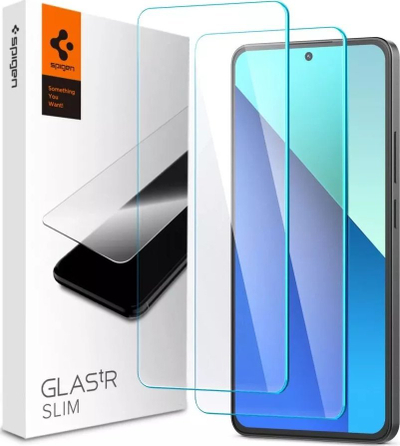 Mbrojtës ekrani Spigen Glass TR Slim për Xiaomi Redmi Note 13, xham i temperu, 2 copa, transparent