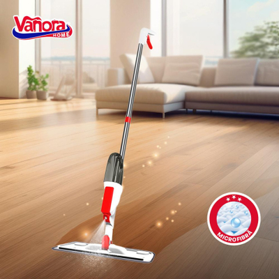 Mop me spray Vanora Home Fast Clean, depozitë 350ml, mikrofibër, i kuq