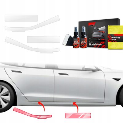 Folie mbrojtëse pragjesh anësore Tesla Model S, 4in1, 2023-2026, e tejdukshme