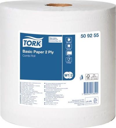 Хартија за бришење Tork W1/W2, ролна 184 m, 2 слоја, бела