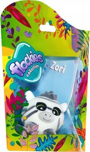 Lodër pelushi TM Toys Flockies Zari, figurinë zebër, e bardhë me gri