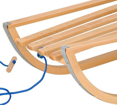 Sled druri Springos Classic, 90cm, me litar tërheqës, natyral