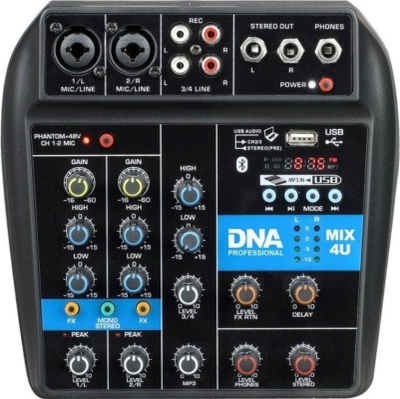 Mixer audio DNA MIX 4U, 4 kanale, Bluetooth USB, i zi