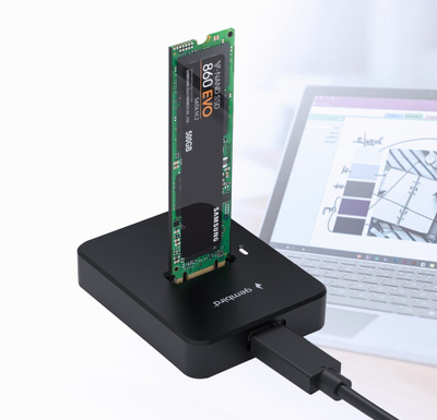 Stacion dokimi SSD Gembird ACC DOCK STATION USB C M.2 DD U3M2, për SATA dhe NVMe, i zi