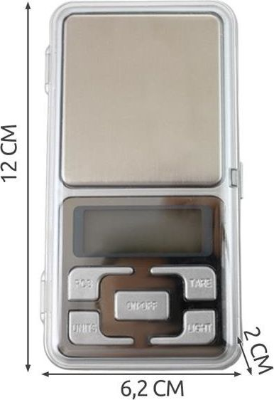 Peshore xhepi Pocket Scale 200, mban der në 200 g, me saktësi 0.01 g, ngjyrë argjendtë