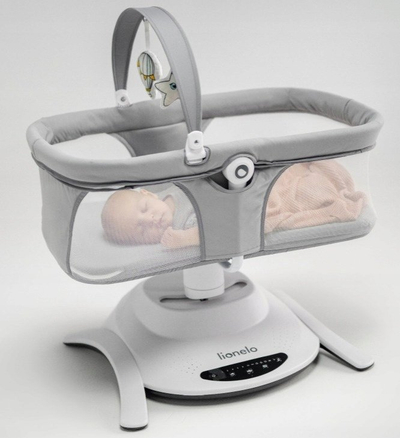 Електричен џеп Lionelo Bella Bouncer, вртење 360°, до 9 kg, сива Concrete