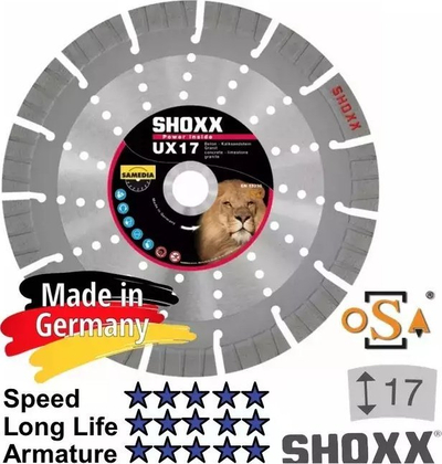 Disk prerës diamanti Samedia Shoxx UX17, profesional, për beton dhe gur, gri