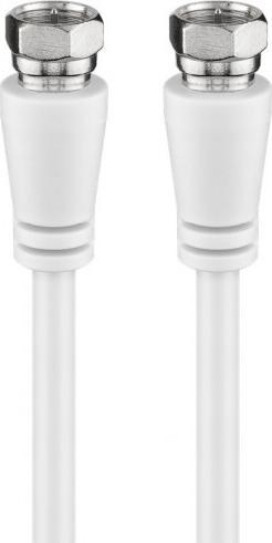 Kabllo koaksial Pro, F-male në F-male, 3 m, e bardhë