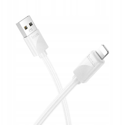 Kabllo USB në Lightning Hoco X114, 1 m, 2.4A, e bardhë