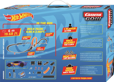 Pistë garash Carrera GO Challenge Hot Wheels, 6m, me numërues xhiro, multicolor