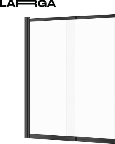 Екран за када Cersanit Larga, 115 cm, проѕирно стакло, црни профили