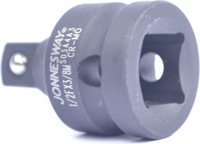 Ударен адаптер Џонесвеј S03A4A3, 1/2"(F) во 3/8"(M), челик CR-MO, црн