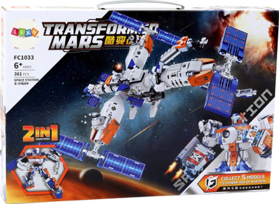 Set blloqesh LEAN Transforming Mars FC1033, 361 copa, 2 në 1 stacion kozmik robot, me ngjyra nga të gjitha