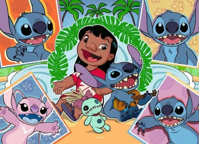 Puzzle Ravensburger Disney Stitch, set 4x100 pjesë, për fëmijë