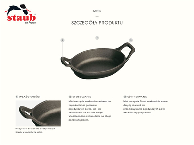 Tenxhere mini gize Staub, 250 ml, me kapak, White Truffle, rrumbullake