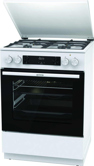 Shporet me gaz Gorenje GKS6C71WF, furrë elektrike 71L, 60cm, i bardhë