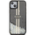 Mbrojtëse telefoni Guess Liquid Glitter Gold Stripes për iPhone 15 Plus 14 Plus, TPU PC, me shkëlqim, e zezë