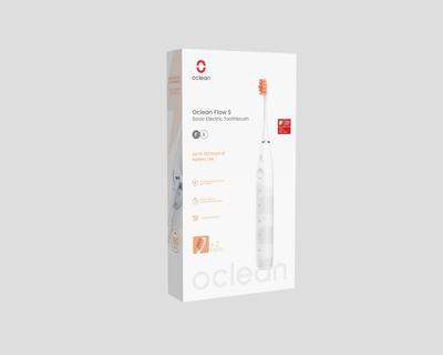 Електрична сонична четка за заби Oclean Flow S, сет со 2 резервни глави, бела
