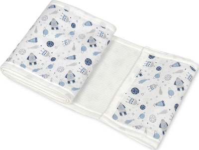 Mbrojtëse anësore krevati Babymatex BUMP AIR, 180cm, rrjetë 3D AERO MESH, gri