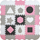 Tapet loje Milly Mally Jolly, puzzle me shkumë 3x3, i trashë 1.2 cm, rozë, gri edhe i bardhë