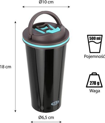 Gotë termike NILS Camp NCB18, 500 ml, çelik inox, gri