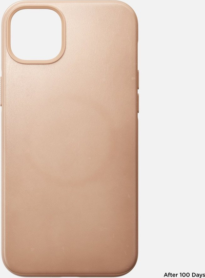Kuti telefoni Nomad Modern Leather, iPhone 14 Plus, lëkurë natyrale, bezhë