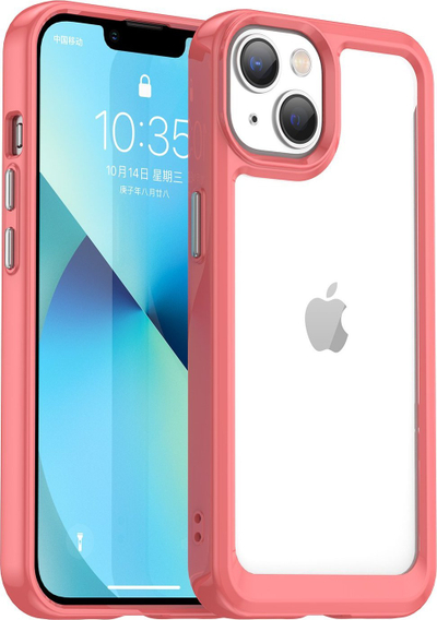 Mbrojtëse telefoni Hurtel Outer Space Case për iPhone 14 Plus, kornizë xheli, e kuqe