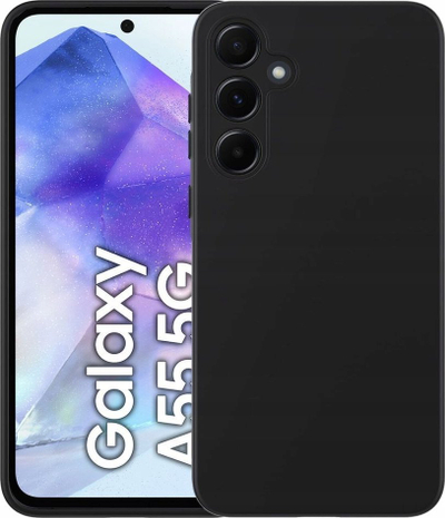 Kapak soft për telefon Samsung Galaxy A55, silikon i butë, i zi