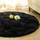 Tapet rrumbullak Strado Round Shaggy Rug, 300x300 cm, antirrëshqitës, i zi