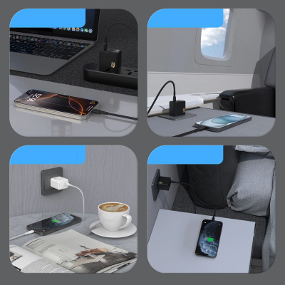 Karikues muri Dudao A28CEU, 45W GaN, USB‑C, i bardhë