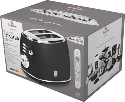 Toaster Berlinger Haus BH-9642, 2 feta, funksion shkrirje, i zi mat