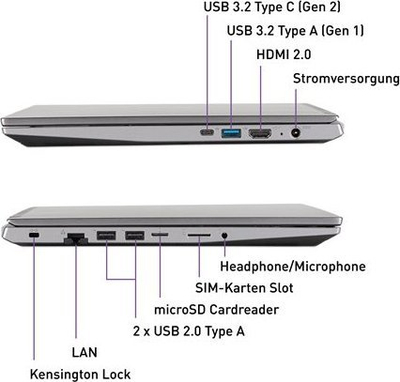 Laptop Terra Mobile 1500P, 15.6", Ryzen 5, 8GB RAM, 500GB SSD, gri