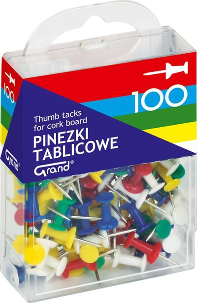 Големи иглички за табла, 100 парчиња, повеќебојни