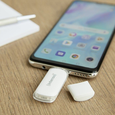 USB Intenso Flash Line, 32GB, USB 3.1 Type C, e bardhë