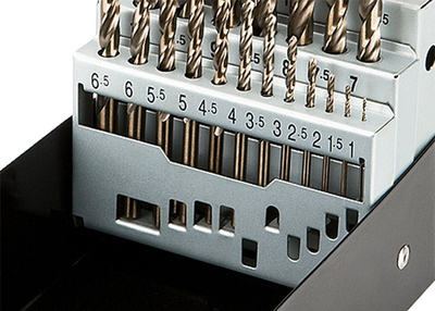 Set wiertash për metal Neo HSS Co, 1.0 13.0 mm, 25 copë, kuti metalike e zezë