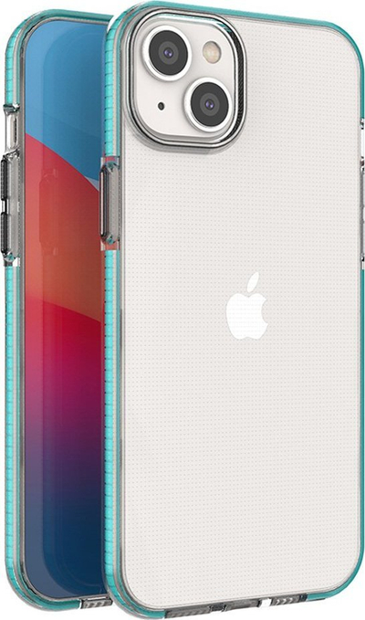 Kapotë telefoni Hurtel Spring Case iPhone 14 Plus, silikoni, me kornizë, blu e çelët