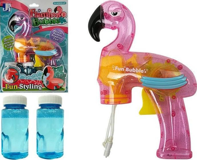 Pistoletë flluskash Lean Sport Pink Flamingo, me 2 shishe lëngu, rozë