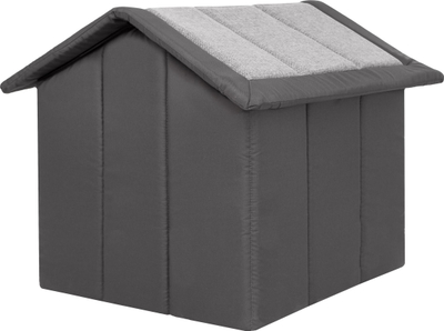 Strehë për qen Hobbydog R6 Kennel Inarii, 2 cm trashësi, çati e heqshme, gri e hapur me grafit