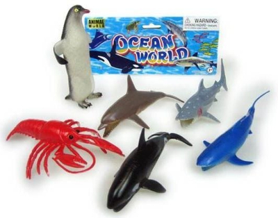Сет морски играчки Figure Hippo HSH034, 6 фигури, шарени