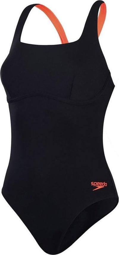 Rrobë banje njëpjesëshe Speedo Women's Flex Band, swim bra, Endurance+ MAX, e zezë me të kuqe