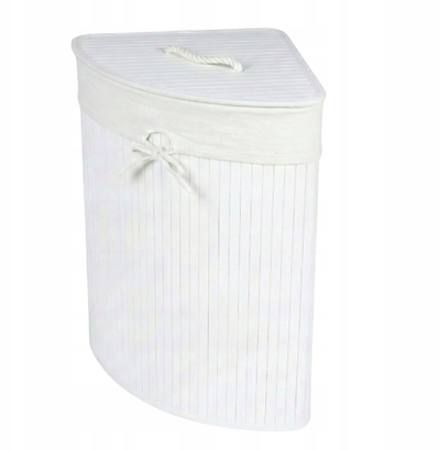 Кош за алишта Springos ARCO Corner, бамбус, 60L, бел