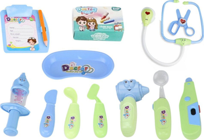 Set loje doktorsh Little Doctor, me çantë, drita edhe tinguj, blu e çelët
