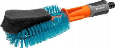 Furçë pastrimi GARDENA Cleansystem Bike Brush, për biçikleta, me lidhje për zorrë uji, blu portokalli