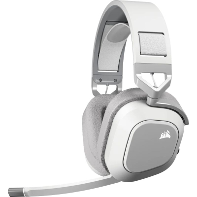 Kufje gaming Corsair HS80 MAX, wireless, Dolby Atmos, të bardha