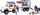 Set lodër Fireman Sam Veterinary Rescue, makinë shpëtimi me rimorkio, me figura
