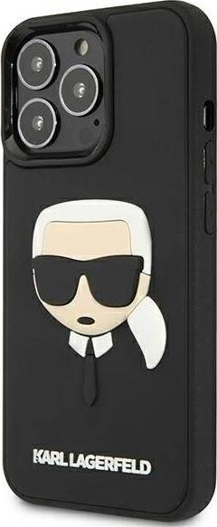 Kllëf telefoni Karl Lagerfeld Ikonik 3D Rubber për iPhone 13 Pro, i fortë, i zi
